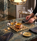Metal Square Shaped Trivet - Gold