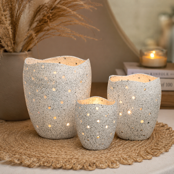 Votive Tealight Holder, Set Of 3 - White