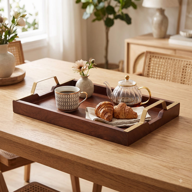 Truss Wooden Serving Tray - Brown