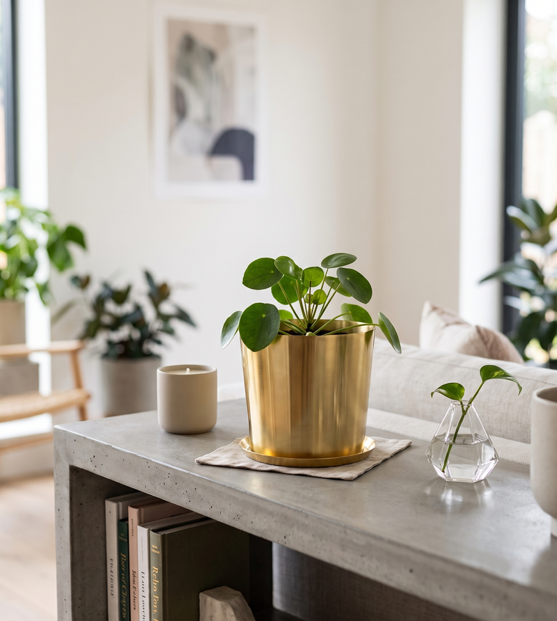 Tash Metal Planter, Medium - Gold