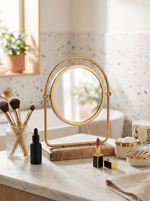 Wooden Vanity Mirror - Gold