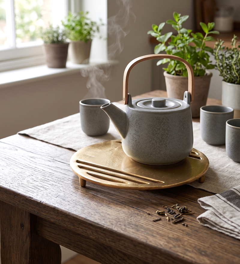 Linear Metal Trivet - Gold