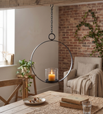 Metal Ring Candle Holder - Black
