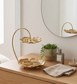 2 Tier Metal Jewellery Organiser - Gold
