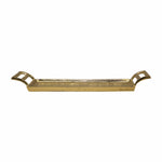 Rectangular Serving Tray with Handles Gold Plated Tray Decorative Aluminium Round Tray for Living Room Dining Office Center Table Decoration, Festival