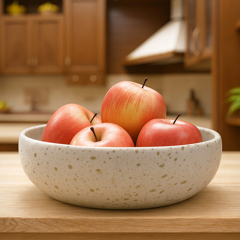 Elora Metal Serving Bowl - White