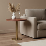 Ally Metal With Wooden Top  Side Table For Indoor, Outdoor, Home And Office, Gold