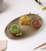 Metalsmith Elevated Oval Mango Wood Serving Platter for Kitchen