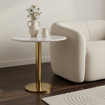 Ally Metal With Marble Top Side Table For Indoor, Outdoor, Home And Office, Gold