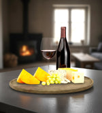 Metalsmith Elevated Oval Mango Wood Serving Platter for Kitchen