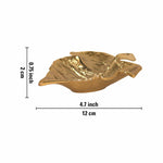 Gold Leaf Decorative Tray Platter for Center Table Centerpiece Platter Tray for Home Décor - Gold