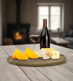 Metalsmith Elevated Oval Mango Wood Serving Platter for Kitchen