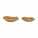 Gold Leaf Decorative Tray Platter for Center Table Centerpiece Platter Tray for Home Décor - Gold