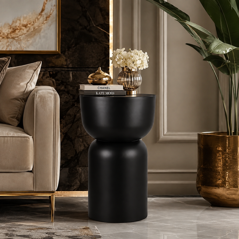 Rachell Metal Side Table - Black