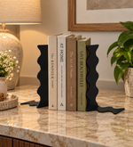 Wavy Metal Bookend - Black