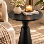 Noiré Sculpt Pedestal Side Table