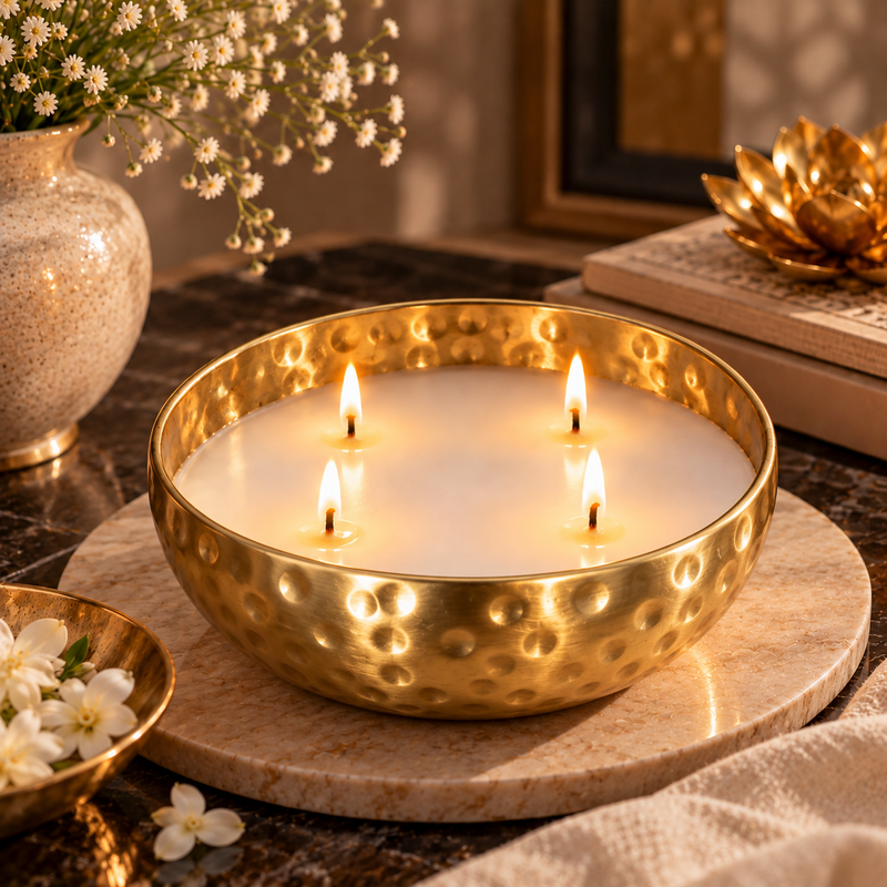 Aurelia Hammered Gold Wax Urli