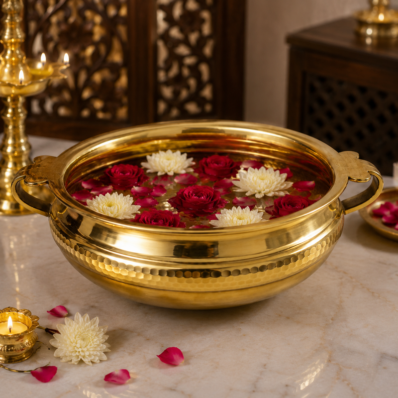 Aurelia Hammered Gold Metal Urli Bowl