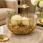 Gold Weave Wire Steel Basket