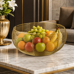 Gold Weave Wire Steel Basket