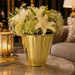 Fluted elegance Gold Vase