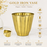 Fluted elegance Gold Vase