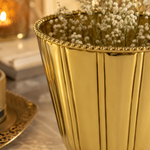 Fluted elegance Gold Vase Small