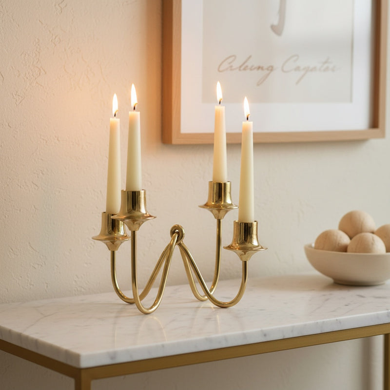 Candle Holder, Steel Tealight Holder, Holds 4 Candles