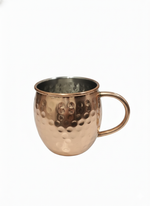 Metalsmith Handcrafted Hammered Copper Mug - Authentic Hand-Hammered Copper Drinking Mug Pure Copper Cocktail Mug For Moscow Mules & Iced Drinks