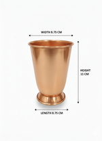MetalSmith Solid Copper Drinking Glass | Traditional Health Benefits Pure Copper Water Tumbler for Ayurvedic Wellness (8.75 cm x 11 cm) 100% Solid Copper Drinking Cup with Pedestal Base