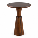 Noiré Sculpt Pedestal Side Table - Brown