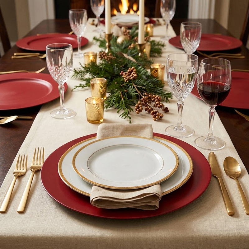 Metal Charger Plate, Set Of 4 - Red