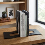 Wave Metal Bookend - Black