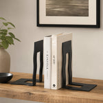 Wave Metal Bookend - Black
