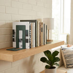 Wave Metal Bookend - Green