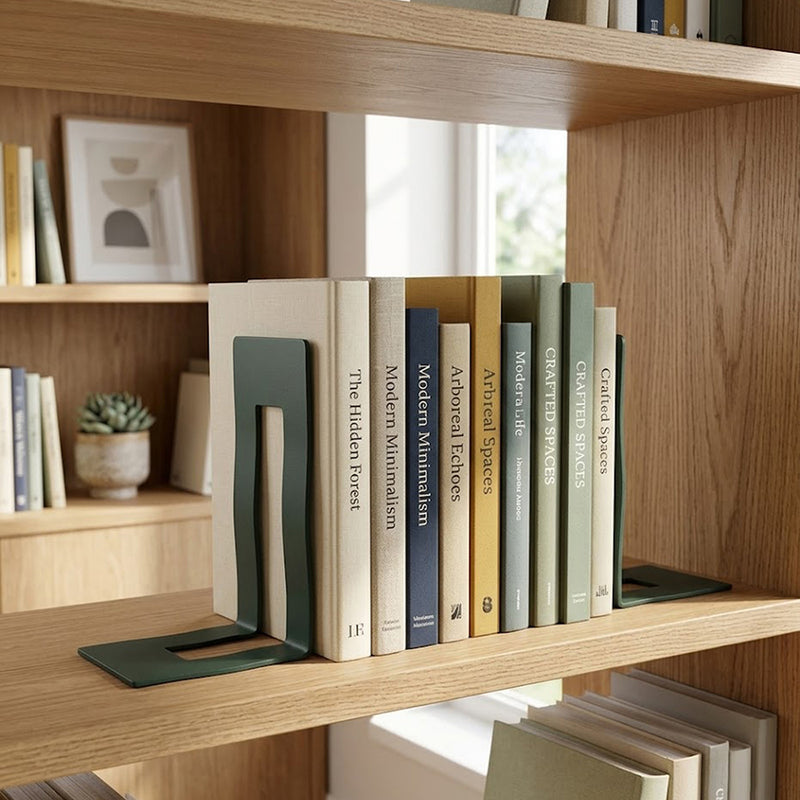 Wave Metal Bookend - Green