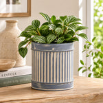 Grey Metal Table Planter For Indoor Plants And Flowers For Home And Office
