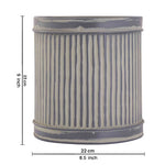 Root Metal Planter, Large - Grey