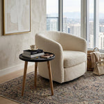 Tripod Wooden Side Table, Large - Natural & Black