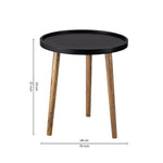 Tripod Wooden Side Table, Large - Natural & Black