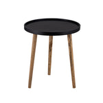 Tripod Wooden Side Table, Large - Natural & Black