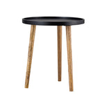 Tripod Wooden Side Table, Large - Natural & Black