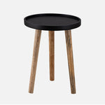 Tripod Wooden Side Table, Small - Natural & Black