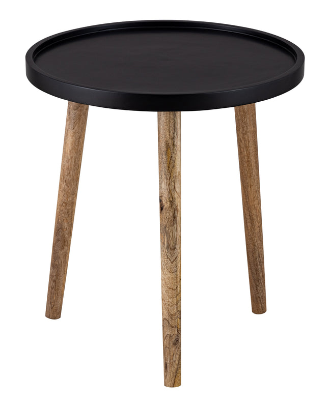 Tripod Wooden Side Table, Large - Natural & Black