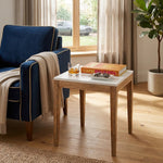 Sockel Wooden Side Table, Medium - White