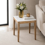 Sockel Wooden Side Table, Medium - White
