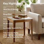 Sockel Wooden Side Table, Medium - White