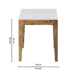 Sockel Wooden Side Table, Small - White