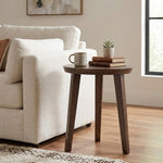 Orb Wooden Side Table, Small - Brown