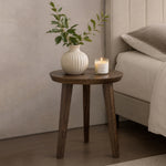 Orb Wooden Side Table, Small - Brown